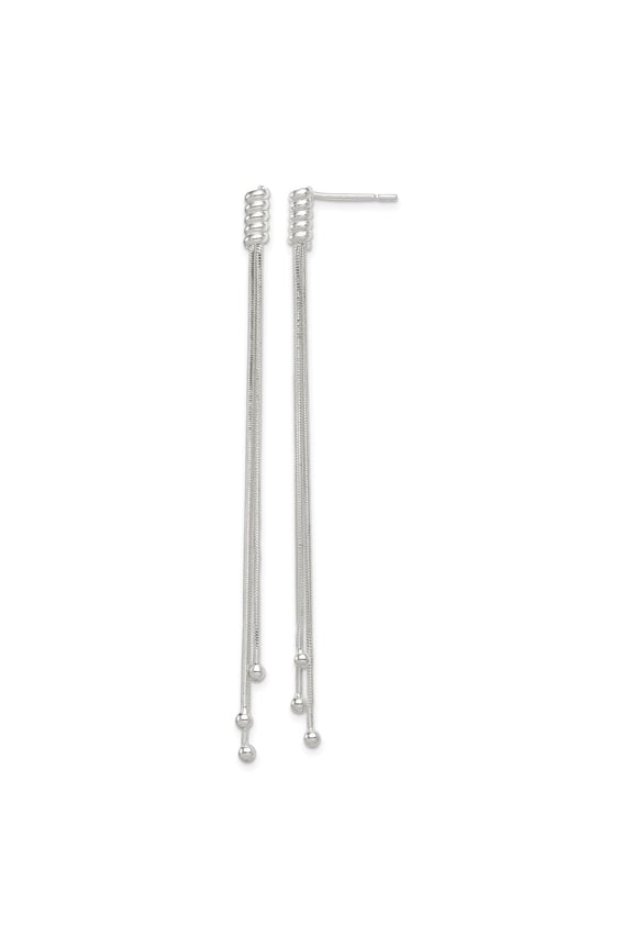 925 Sterling Silver Wind Chime Dangle Post Earrings; for Adults and Teens; for Women and Men