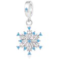 thumbnail image 1 of 925 Sterling Silver Winter Christmas Snowflake Dangle Charm for Bracelet Charms Bangle Pendant Jewelry, 1 of 5