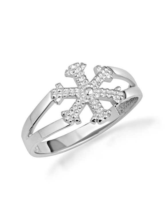 .925 Sterling Silver Winter Snowflake Ring /size 6