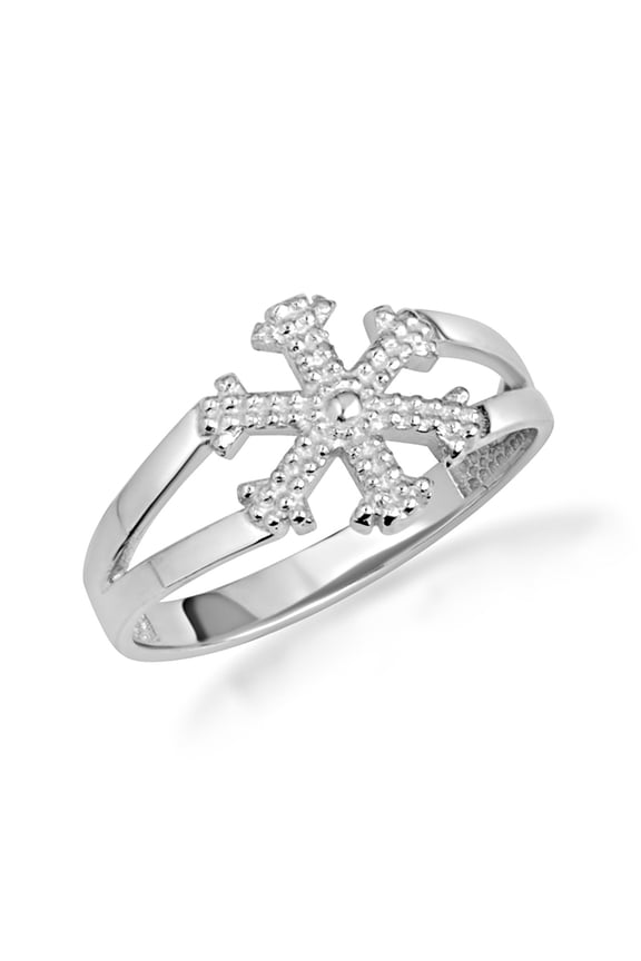 .925 Sterling Silver Winter Snowflake Ring /size 5