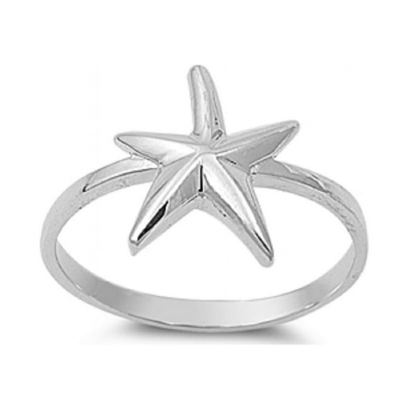 925 Sterling Silver Wishing Starfish Ring Size 9