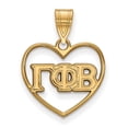 thumbnail image 1 of 925 Sterling Silver With GP LogoArt Gamma Phi Beta Heart Pendant; for Adults and Teens; for Women and Men, 1 of 2
