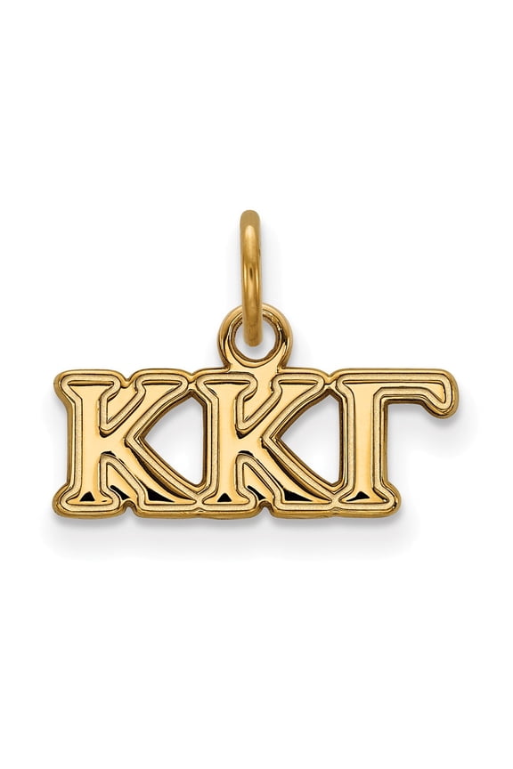 925 Sterling Silver With GP LogoArt Kappa Kappa Gamma Small Pendant; for Adults and Teens; for Women and Men