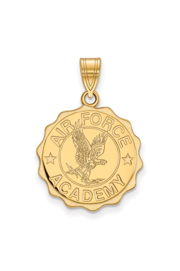 925 Sterling Silver With GP LogoArt United States Air Force Academy Large Crest; for Adults and Teens; for Women and Men