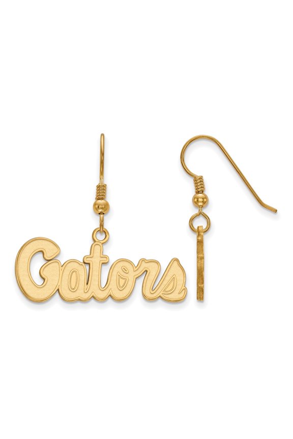 925 Sterling Silver With GP LogoArt University of Florida Small Dangle Earrings; for Adults and Teens; for Women and Men