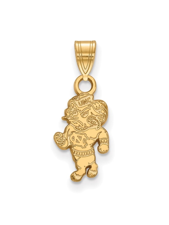 925 Sterling Silver With GP LogoArt University of North Carolina Small Pendant; for Adults and Teens; for Women and Men