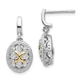 thumbnail image 1 of 925 Sterling Silver With Real 14kt Diamond Earrings; for Adults and Teens; for Women and Men, 1 of 3