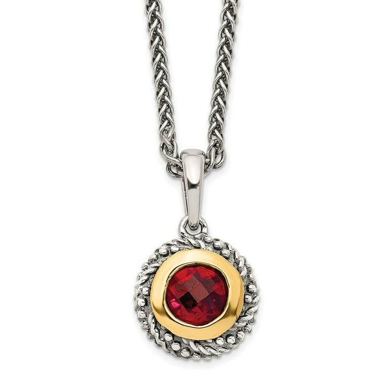 Stunning 925 Sterling Silver Garnet top Necklace