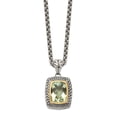 thumbnail image 1 of 925 Sterling Silver With Real 14kt Green Quartz Necklace; 20 inch; for Adults and Teens; for Women and Men, 1 of 2