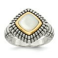 thumbnail image 1 of 925 Sterling Silver With Real 14kt Mother of Pearl Ring Size: 6; for Adults and Teens; for Women and Men, 1 of 6