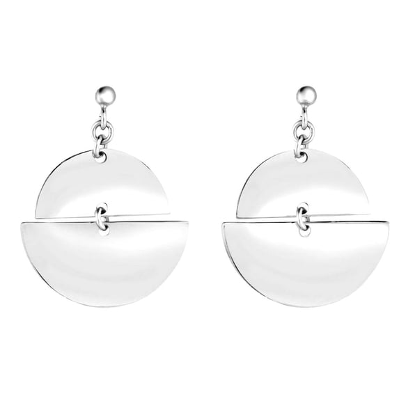 925 Sterling Silver With Rhodium Finish 32.5x24.8mm Polished Drop Earrings With Push Back Clasp Dangle Earring for Women