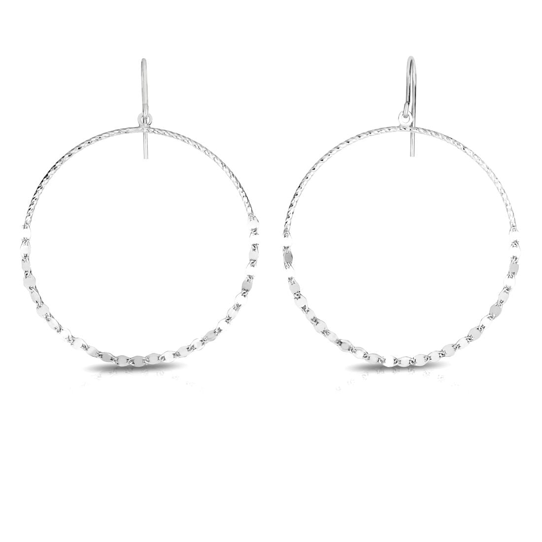 925 Sterling Silver With Rhodium Finish Sparkle-Cut Earrings With Hook Clasp Stud Earring for Women