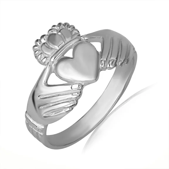 925 Sterling Silver Woman's Eternal Irish Claddagh Ring (Size 4)