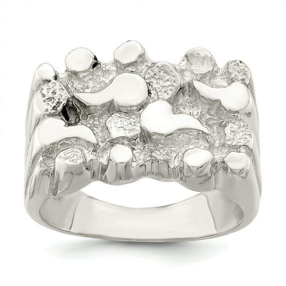 925 Sterling Silver Woman's Nugget Ring Size 7