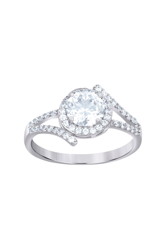 925 Sterling Silver Women Cubic Zirconia Fashion Ring Size 9 12.4mm Long Ring for Women - 3.0 Grams