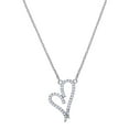 thumbnail image 1 of 925 Sterling Silver Women Cubic Zirconia Rolo Link Love Heart Necklace Pendant Necklace for Women, 1 of 2