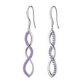 thumbnail image 1 of 925 Sterling Silver Women Dangle Earrings Purple Drop Earrings Hook Infinity Jewelry Mother Wife Christmas Valentine's Day Gift for Her, 1 of 9