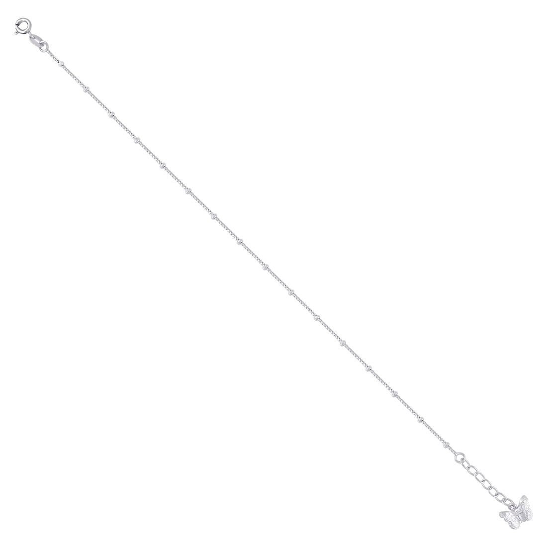 925 Sterling Silver Women Fashion Butterfly Angel Wings Anklet 7.9x11.5mm Wide Anklet for Women