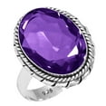 thumbnail image 1 of 925 Sterling Silver Women Jewelry Amethyst Quartz Ring, 1 of 5