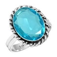thumbnail image 1 of 925 Sterling Silver Women Jewelry Blue Quartz Ring, 1 of 5