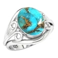 thumbnail image 1 of 925 Sterling Silver Women Jewelry Copper Blue Turquoise Ring, 1 of 10