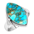 thumbnail image 1 of 925 Sterling Silver Women Jewelry Copper Blue Turquoise Ring, 1 of 10