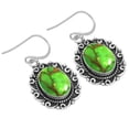 thumbnail image 1 of 925 Sterling Silver Women Jewelry Copper Green Turquoise Earring, 1 of 5