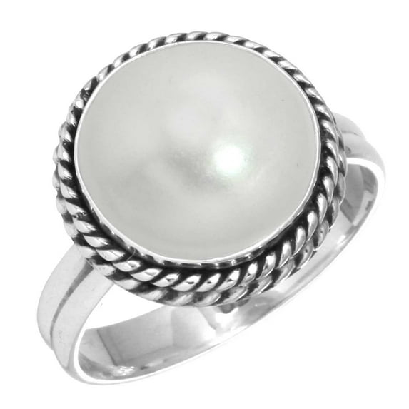 925 Sterling Silver Women Jewelry Freshwater Pearl Ring