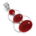 thumbnail image 1 of 925 Sterling Silver Women Jewelry Garnet Quartz Pendant, 1 of 3