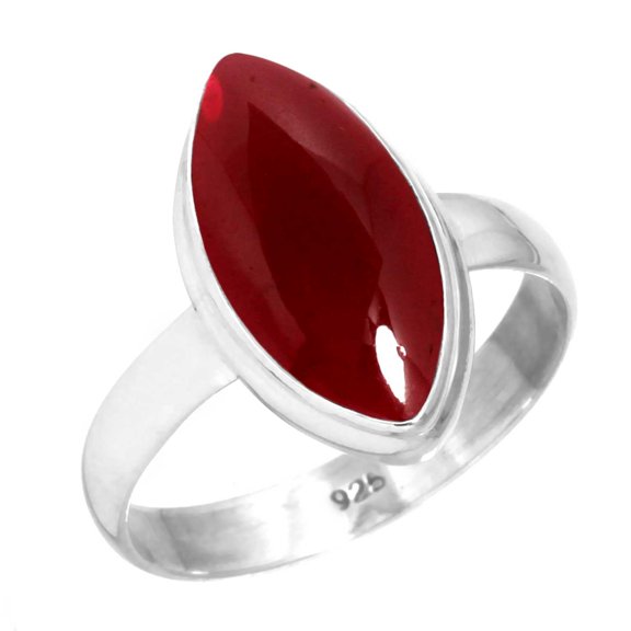 925 Sterling Silver Women Jewelry Garnet Quartz Ring