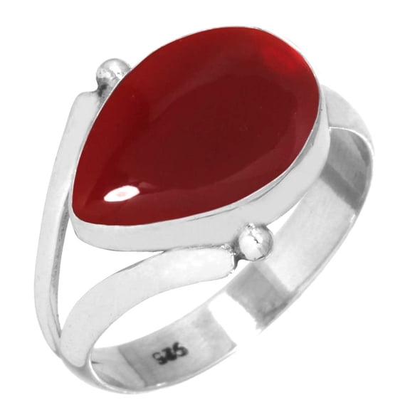 925 Sterling Silver Women Jewelry Garnet Quartz Ring