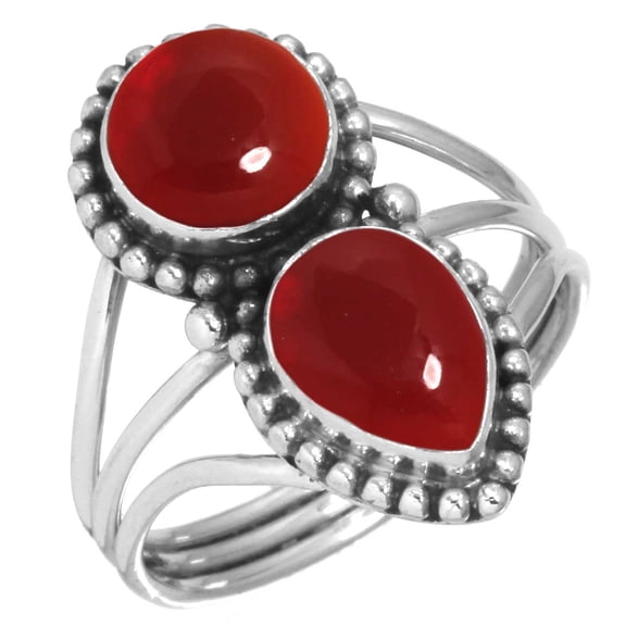 925 Sterling Silver Women Jewelry Garnet Quartz Ring