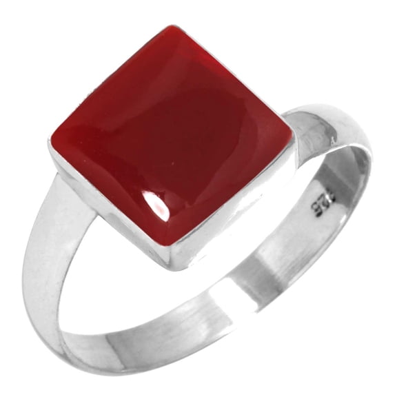 925 Sterling Silver Women Jewelry Garnet Quartz Ring