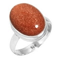 thumbnail image 1 of 925 Sterling Silver Women Jewelry Gold Stone Ring, 1 of 5