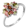 thumbnail image 1 of 925 Sterling Silver Women Jewelry Multi Tourmaline Ring, 1 of 4