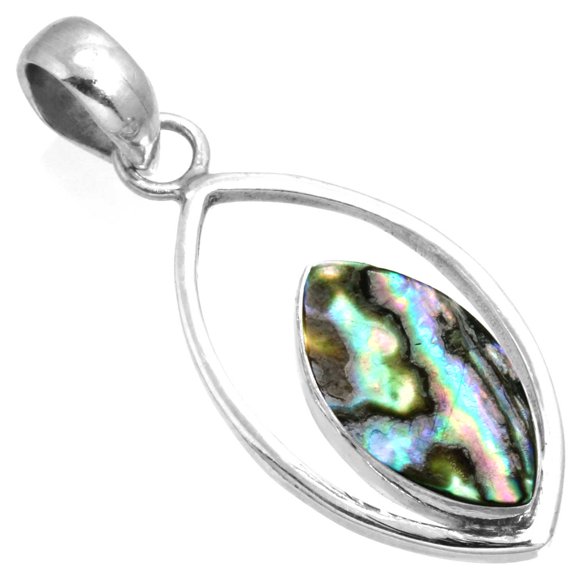 925 Sterling Silver Women Jewelry Natural Abalone Shell Pendant