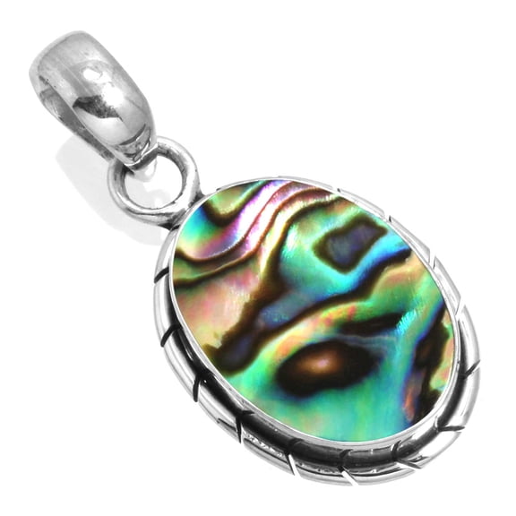 925 Sterling Silver Women Jewelry Natural Abalone Shell Pendant