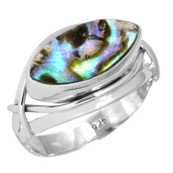 925 Sterling Silver Women Jewelry Natural Abalone Shell Ring