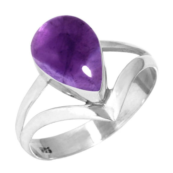 925 Sterling Silver Women Jewelry Natural Amethyst Ring