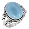 thumbnail image 1 of 925 Sterling Silver Women Jewelry Natural Angelite Ring, 1 of 6