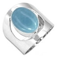 thumbnail image 1 of 925 Sterling Silver Women Jewelry Natural Angelite Ring, 1 of 6