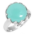 thumbnail image 1 of 925 Sterling Silver Women Jewelry Natural Aqua Chalcedony Ring, 1 of 5