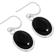 thumbnail image 1 of 925 Sterling Silver Women Jewelry Natural Black Onyx Earring, 1 of 4