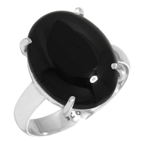 925 Sterling Silver Women Jewelry Natural Black Onyx Ring