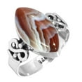 thumbnail image 1 of 925 Sterling Silver Women Jewelry Natural Botswana Agate Ring, 1 of 6