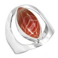 thumbnail image 1 of 925 Sterling Silver Women Jewelry Natural Botswana Agate Ring, 1 of 6