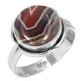 thumbnail image 1 of 925 Sterling Silver Women Jewelry Natural Botswana Agate Ring, 1 of 6