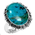 thumbnail image 1 of 925 Sterling Silver Women Jewelry Natural Chrysocolla Ring, 1 of 6