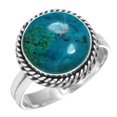 thumbnail image 1 of 925 Sterling Silver Women Jewelry Natural Chrysocolla Ring, 1 of 6