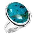 thumbnail image 1 of 925 Sterling Silver Women Jewelry Natural Chrysocolla Ring, 1 of 6